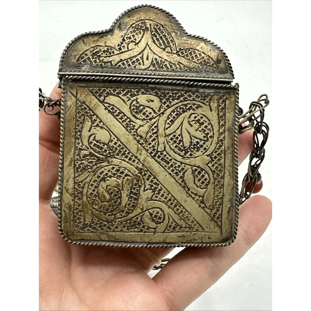 Vintage Prayer Box Holder Necklace Tibetan Beaded Chain Handmade - Picture 12 of 16